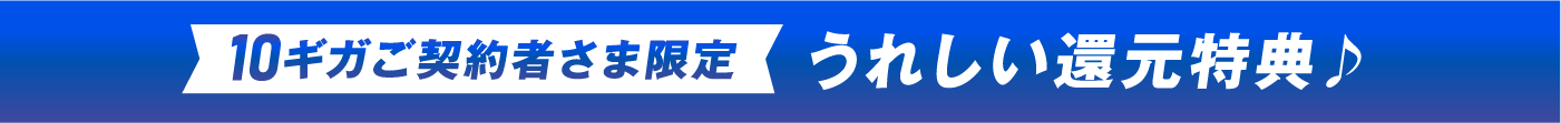 10ギガご契約の方限定　うれしい還元特典
