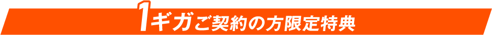 1ギガご契約の方限定特典